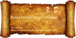 Kosztolánczi Dalma névjegykártya